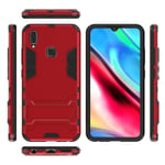 Mipcase Rugged Protective Back Cover for VIVO Y91/Y95, Multifunctional Trible Layer Phone Case Slim Cover Rigid PC Shell + soft Rubber TPU Bumper + Elastic Air Bag with Invisible Support (Red)