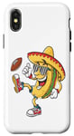 Coque pour iPhone X/XS Taco Football Fiesta Cinco De Mayo Motif Jour de Jeu Amusant