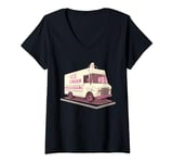 Womens Happy Ice Cream Truck Outfit for Boys and Girls in Summer V-Neck T-Shirt