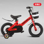 cuzona Children's bicycle boy 2-3-4-6-7 stroller 8 years old baby girl bicycle child medium and large bicycle-12 inches_【Magnesium Alloy】 Elegant Red Spoke Wheel Free Riding Gift