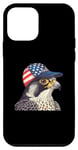 Coque pour iPhone 12 mini Faucon pèlerin avec chapeau USA