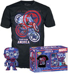 Captain america Marvel Patriotic Age (Art Series) - Pop! & Tee Men's Funko Pop! Standard S