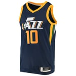 BFDEZ Mike – Bleu marine – Conley Broderie Utah Sweat Jazz Top Maillot de basketball sans manches #10 Mike Swingman Icon Edition – M