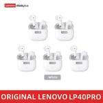 LP40pro 5blanc-Lenovo-Écouteurs sans fil LP40PRO, Bluetooth 5.0, réduction du bruit stéréo, contrôle tactile