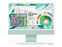 Apple iMac with 4.5K Retina display - Alt-i-ett - M3 inntil - RAM 8 GB - SSD 256 GB - M3 10-core GPU - Gigabit Ethernet, IEEE 802.11ax (Wi-Fi 6E), Bluetooth 5.3 WLAN: - 802.11a/b/g/n/ac/ax (Wi-Fi 6E), Bluetooth 5.3 - Apple macOS Sonoma 14.0 - monitor: LED 24 4480 x 2520 (4.5K) - tastatur: Dansk - grønn
