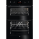 Aeg DCB535060B Multifunction double oven, Steel fascia with Retractable Rotary Controls, 8 Main Oven