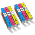 6 C/M/Y Ink Cartridges to replace Canon CLI-551C, CLI-551M, CLI-551Y Compatible