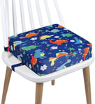 Toddler Booster seat for Dining Chair， Washable 4 Belt Attach to Chair Baby T