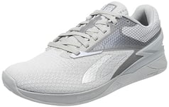 Reebok Women's Nano X3 Sneaker, Pure Grey 3/Pure Grey 2/Silver Met, 6 UK