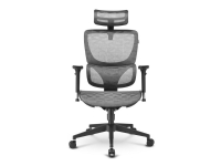 Sharkoon OfficePal C30M - Stol - ergonomisk - högsvart - armstöd - T-formad - lutning - svängtapp - nättextil - grå