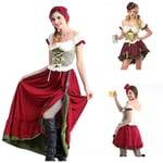 Party Beer Maid Costume Women Oktoberfest Dress German Red L