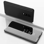 Hülle® Plating Flip Mirror Case for OnePlus 7T Pro (Black)