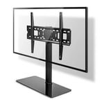 Nedis Fast TV Stand | 32 - 65 " | Maximum skjerm vekt: 45 kg | Justerbare forhåndsfikserte høyder | Herdet Glass / Stål | Sort