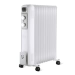 Electric Oil Filled Heater Radiator 11 fin Portable Home Office Thermostat 2500W