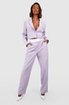 Contrast Waistband Relaxed Fit Tailored Trousers