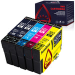 Sunnieink 502XL Compatible Ink Cartridges for Epson 502 XL Use in Expression Home XP-5105 XP-5100 Workforce WF-2860dwf WF-2865dwf(2Black,1Cyan,1Magenta,1Yellow,5-Pack)