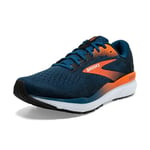 Brooks Men's Ghost 16 Sneaker, Blue Opal Black Nasturtium, 11.5 UK