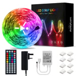 LED Strip Lights 15m AveyLum RGB LED Tape Lights 5050 SMD 450LED Non-Waterproof Lighting Strip with 44Key Wireless Controller and 24V Power Supply LED Strips for Room Kitchen Party TV Deco