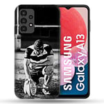 Coque pour Samsung Galaxy A13 / A04S Sport Rugby Noir Blanc