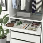 IKEA IKEA KOMPLEMENT utdragbart hyllplan med lådmatta, vit/ljusgrå, 75x58 cm, cm 75x58 cm