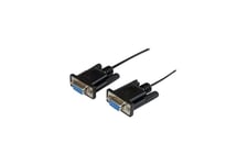 StarTech.com 1m Black DB9 RS232 Serial Null Modem Cable F/F - DB9 Female to Female - 9 pin RS232 Null Modem Cable - 1 meter, Black - nulmodem-kabel - DB-9 til DB-9 - 1 m