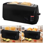 1400w Black 4-Slice Extra Wide Slot Cool Touch Toaster Variable Browning Control