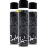 3x Charlie BLACK Body Spray Fragrance 75ml - White Musk + Mandarin