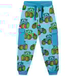 Småfolk Pants With Tractors Blue Atoll Tractors Mjukisbyxor Blue Atoll | Blå | 5-6 years