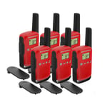 6 x Motorola TALKABOUT T42 6 Pack Two-Way Radios in Red PMR 446 Compact