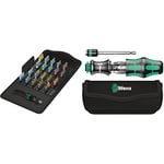 Wera Bit-Safe 61 BiTorsion 1 Comprehensive Torsion Bits and Holder Set in Pouch (for Drill/Drivers) 61 Piece, 05057441001 & Compact Tool Set "Kraftform 20" with Pouch, SL/PH/PZ, 7 Pieces