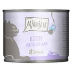 Ekonomiförpackning MjAMjAM Kitten 24 x 200 g - utsökt kalvkött med laxolja