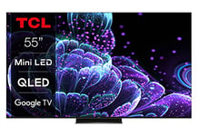 TCL 55C835K 55-inch QLED Mini-LED 120Hz Television, 4K Ultra HD, Smart TV.