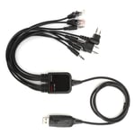 Mugast 8-in-1 USB Programming Cable with 8pcs Different Connectors for KENWOOD/QuanShengcn/Tyt/Motorola Radio