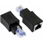 Adaptateur Ethernet droit, RJ45 mâle à femelle Extension Cat6 Connecteur réseau lan (paquet de 2) (droit)