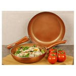 URBN-CHEF 2 Piece Ceramic Copper Induction Frying Pans Saucepans Cookware Set