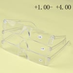 Clear Diopter Reading Glasses Comfy Presbyopia Eyeglasses +1.00 + 4.0