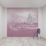 Papier peint panoramique Princesses Château Disney 280 x 300cm Multicolore - Parme rosé