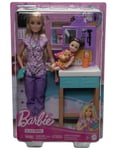 Barbie Pediatrician Doll Doctor Playset Accessories Purple Scrubs New with Box