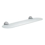Gedy Osaka, Étagère de Salle de Bain 60 cm, Couleur Chrome, Mural en Chrome, Acier Inoxydable et récipients en Verre satiné, Support jusqu'à 7 kg, Design R&S, Unique
