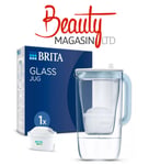 BRITA Glass Water Filter Jug Light Blue 2.5L + 1x MAXTRA PRO All-in-1 Cartridge