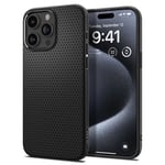 Spigen iPhone 15 Pro (6.1) Liquid Air Case - Matte Black Slim - Form-fitted - Lightweight - Premium Matt TPU Case - Easy Grip Design - acs04957