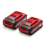 Einhell Power X-Change Plus 18V, 3.0Ah Lithium-Ion Battery Twinpack - 2nd Generation, Extra Power for Intensive Operation - 2 x Batteries Universally Compatible with All PXC Machines