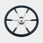 Savoretti Båtratt motorbåt Savoretti, rostfritt stål & gummi, Ø550 mm, med nav, passar 3/4" (19 mm) rattaxel, svart