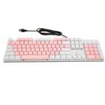 (Pink White) Full Size Keyboard Ergonomic Design 104 Keys RGB Backlit