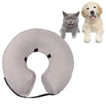XXDYF Adjustable Pet Recovery Collar Comfy dog Cone, Elizabethan Not Block Vision, Suitable Kitten Puppy Dog Pet in Surgery Remedy Grooming,Gray,XL