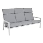 Brafab Belfort 3-sits soffa med hög rygg aluminium vit