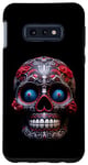 Coque pour Galaxy S10e Crâne en sucre Jour des morts Crâne Rouge et Noir Art