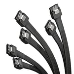 KabelDirekt – 3 câbles SATA-3 6 Gb/s – 30 cm, droit (câble de données, 6 Gbit/s, SATA-III/Serial-ATA, connecteurs type L, lot de 3, pour relier disques durs/SSD/lecteurs à la carte-mère, noir)