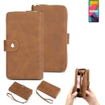 2in1 protection case for Samsung Galaxy M53 5G wallet brown cover pouch