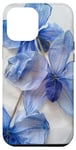 Coque pour iPhone 15 Plus Fleurs d'orchidée bleues pressées - Pétales - Feuille de plante